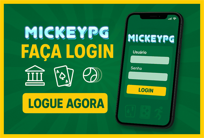 Imagem destacando login seguro na MICKEYPG para novos usuários